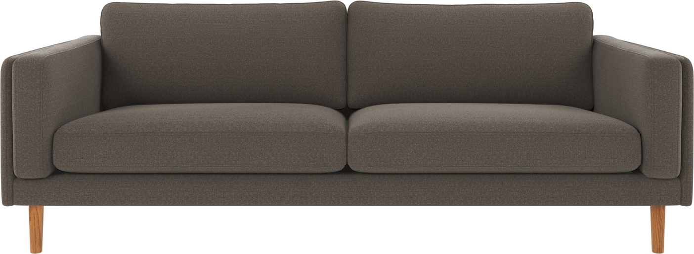 -personers Sofa Rowico Braden   Mellemgrå Rita Polyester Med Lyse Egetræsben 216   87   78