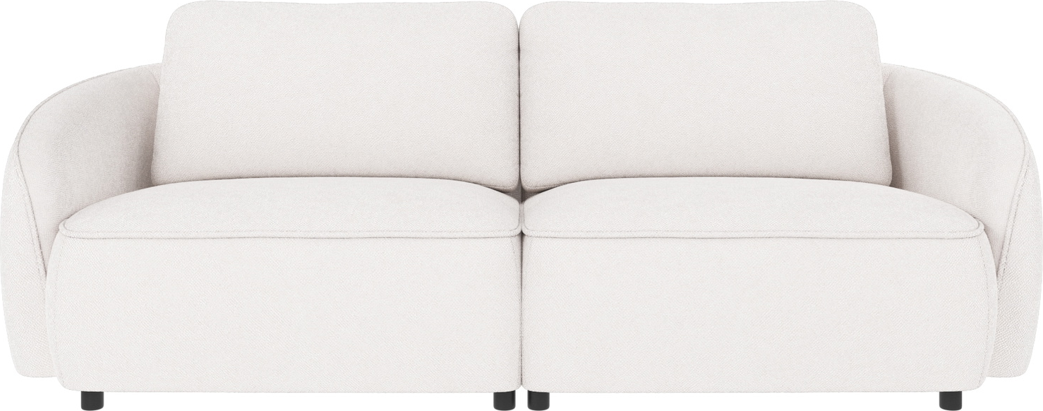 Rowico Norris  -personers Sofa   Hvidt Bobby   Polyester Med Afrundede Former   Sorte Plastfødder H80ã B226ã D102