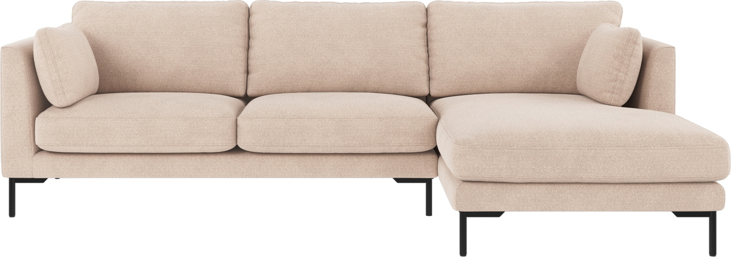 Chaiselongsofa Højrevendt Rowico Corwin Rita   Lysebeige Med Sorte Metalben Fscâ -certificeret Træramme 270ã 160