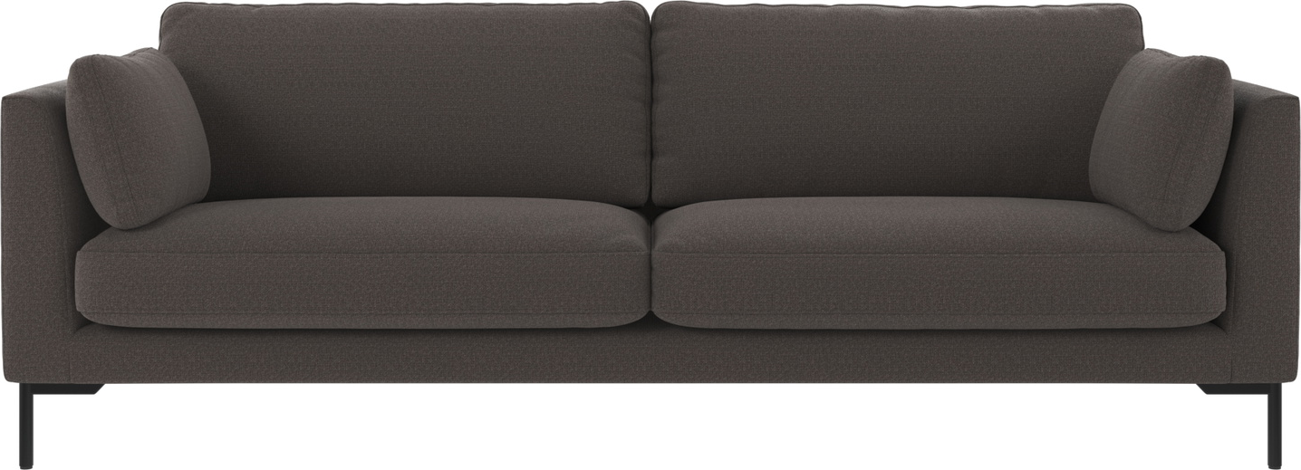 -personers Sofa Rowico Corwin  238     Mørkegrå Rita Polyester Med Sorte Pulverlakerede Metalben