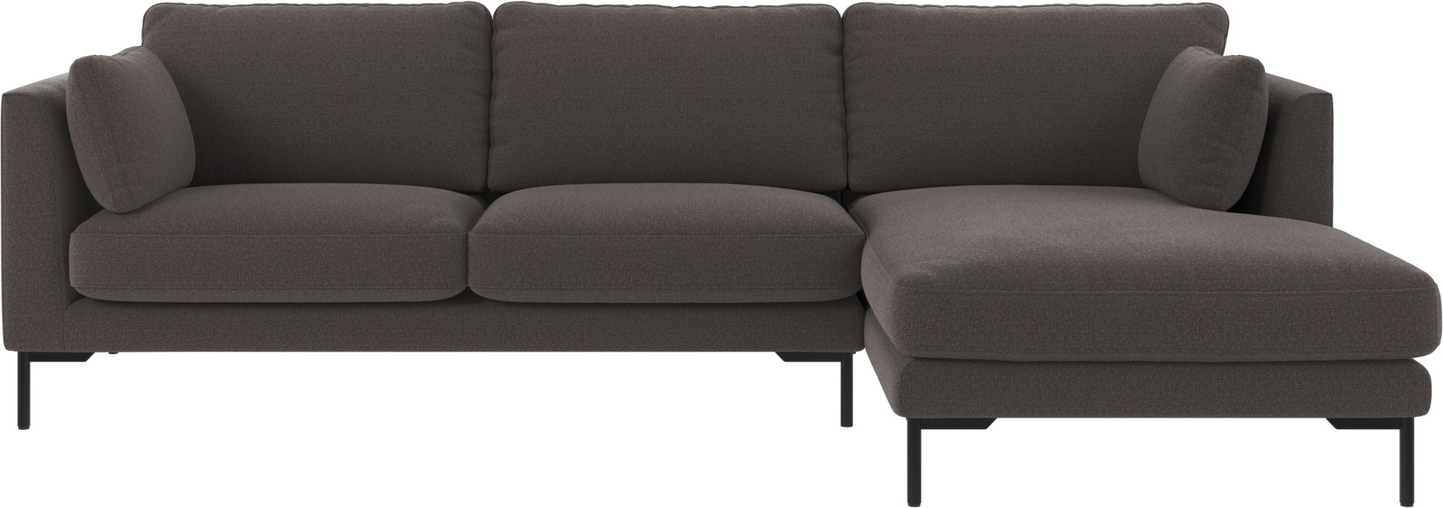 Chaiselongsofa Højrevendt Rowico Corwin Mørkegrå Rita Stof Med Sorte Metalben H83ã B270ã D160