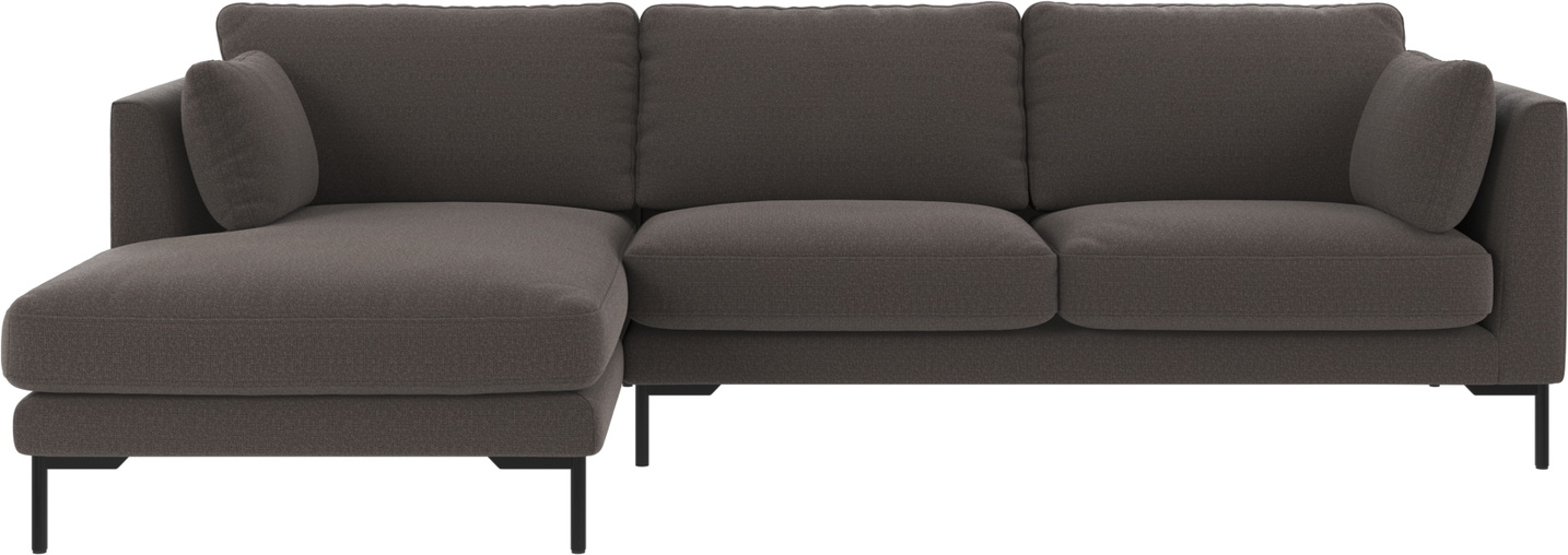 Chaiselongsofa Venstrevendt Rowico Corwin Rita Stof Mørkegrå Med Sort Metalben