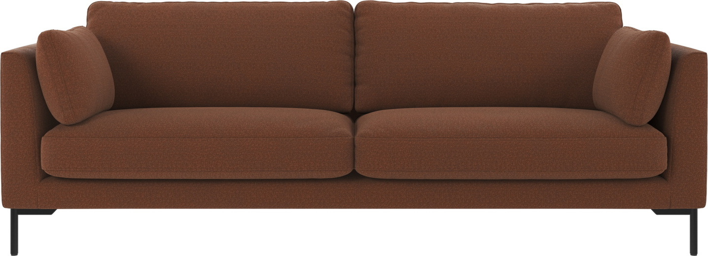 -personers Sofa Rowico Corwin Rita 96 Polyester Rød Med Sorte Metalben   Fsc-mix Træstel