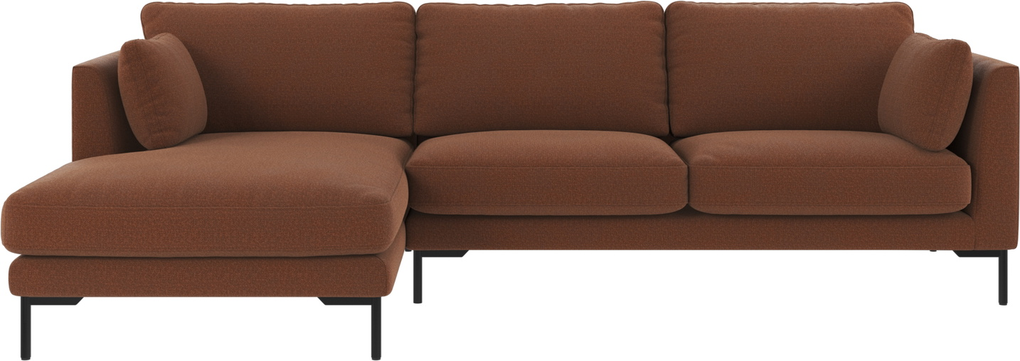Chaiselongsofa Rowico Corwin Venstrevendt  Rødbrun Rita 96 Stof Med Sort Metalben  270x160