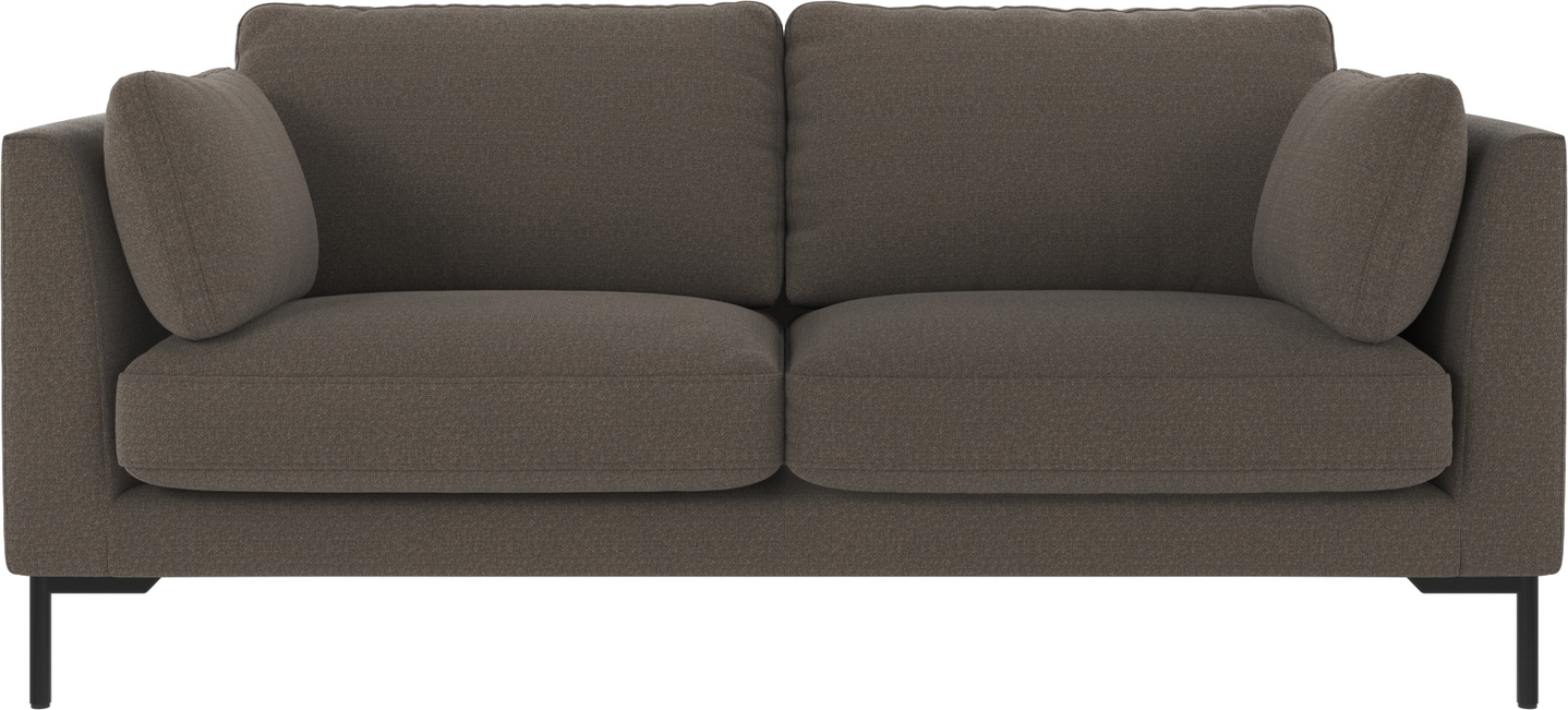 -personers Sofa Rowico Corwin   Mellemgrå Rita 108 Stof Med Sorte Metalben 190x98x83