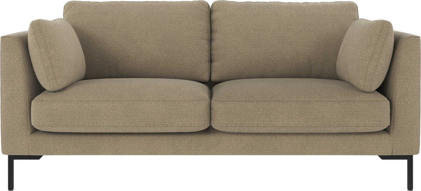 -personers Sofa Rowico Corwin Rita Mørk Beige Sort Pulverlakeret Stel
