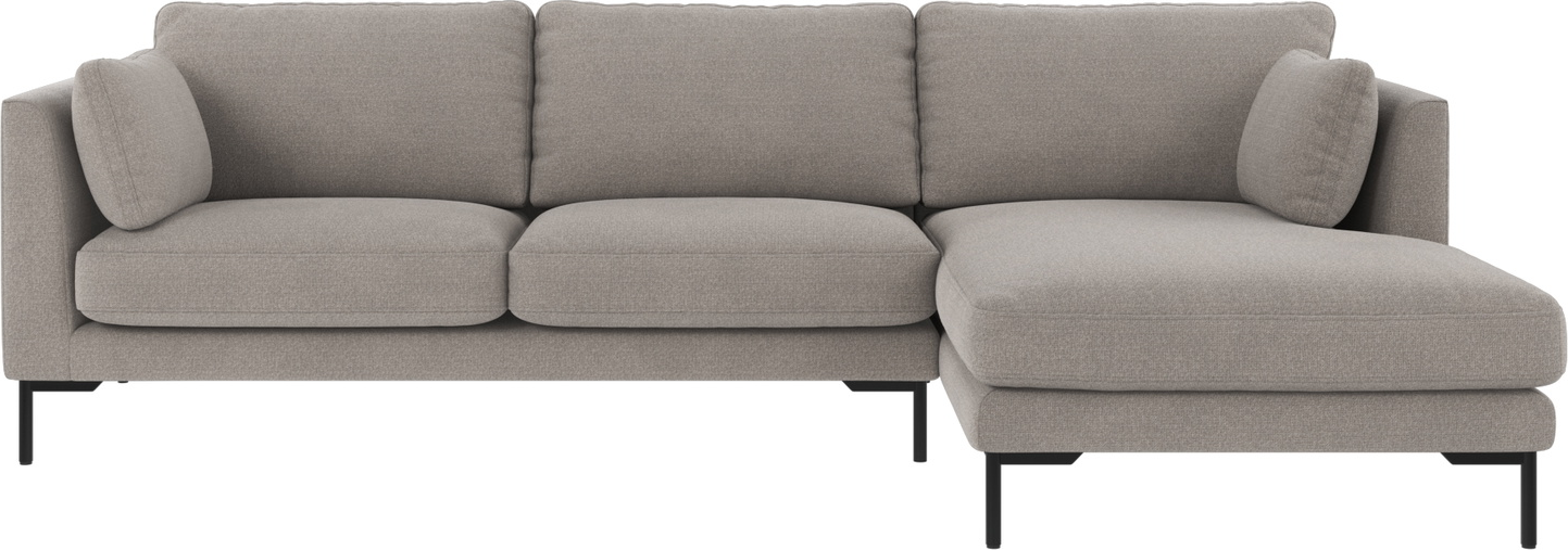 Chaiselongsofa Højrevendt Rowico Corwin Lysegrå Rita-stof 270x160   Med Opbevaring