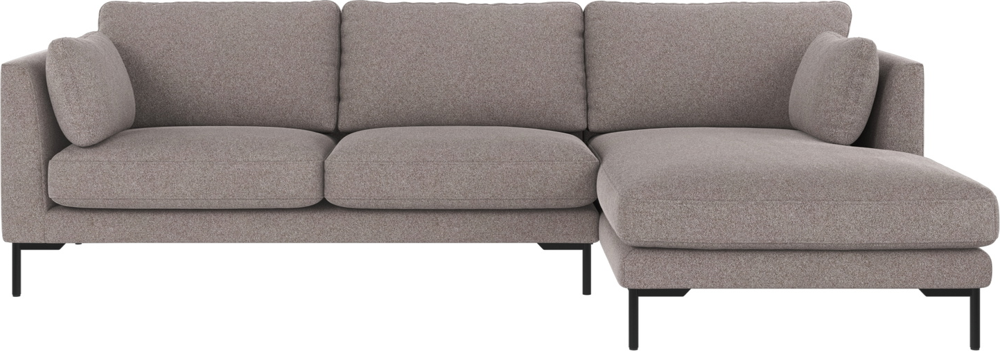 Rowico Corwin Chaiselongsofa Højrevendt Brenda Grå-beige 270x160x83