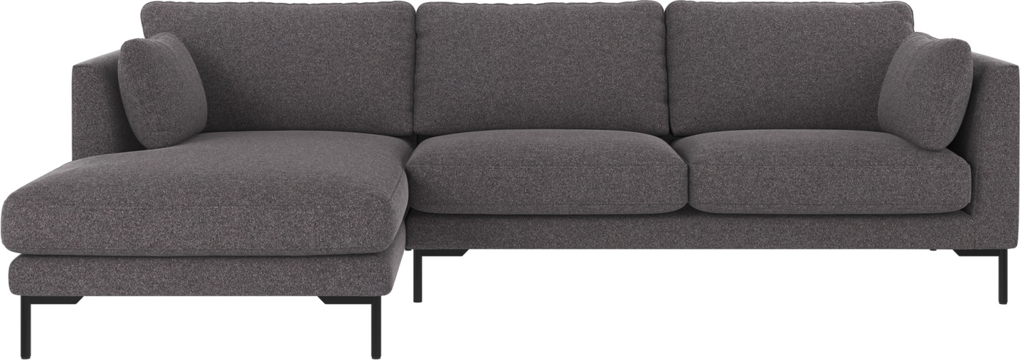 Venstrevendt Chaiselongsofa Rowico Corwin Brenda Mørkegrå Med Pulverlakerede Metalben H83ã B270ã D160