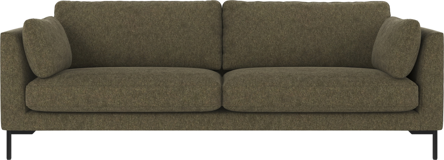 -personers Sofa Rowico Corwin Brenda 77 Grøn Stof Med Sorte Pulverlakerede Metalben H83ã B238ã D98