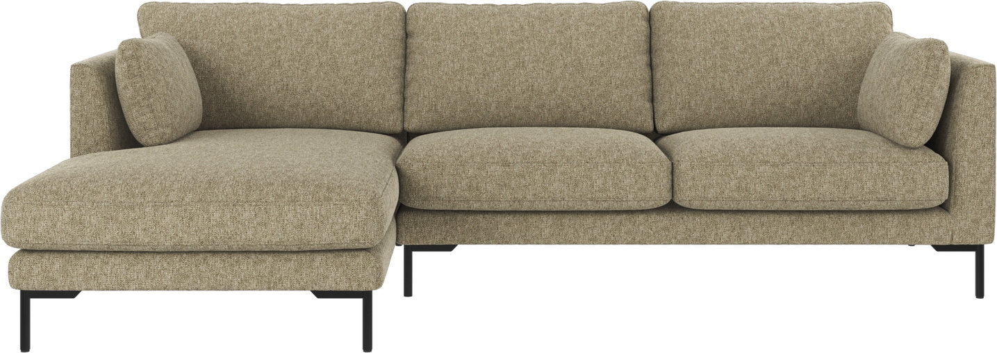 Chaiselongsofa Venstrevendt Rowico Corwin Max 55 Grøn Stof Med Metalben 270x160   Loungesofa