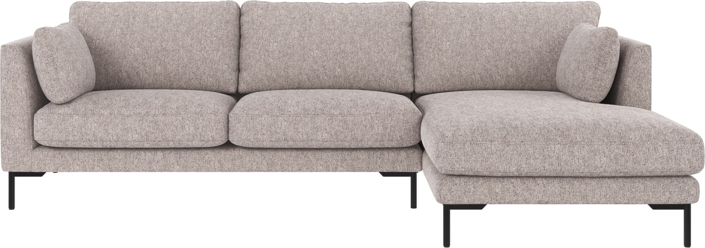 Chaiselongsofa Rowico Corwin Højrevendt Grå Sort Stof Max 180 270ã 160   H83 Fsc Træstel Metalben Martindale 40000