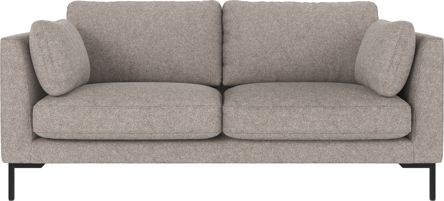 -personers Sofa Rowico Corwin   Bobby Gråt Polyester Med Sortlakerede Metalben H83   B190   D98