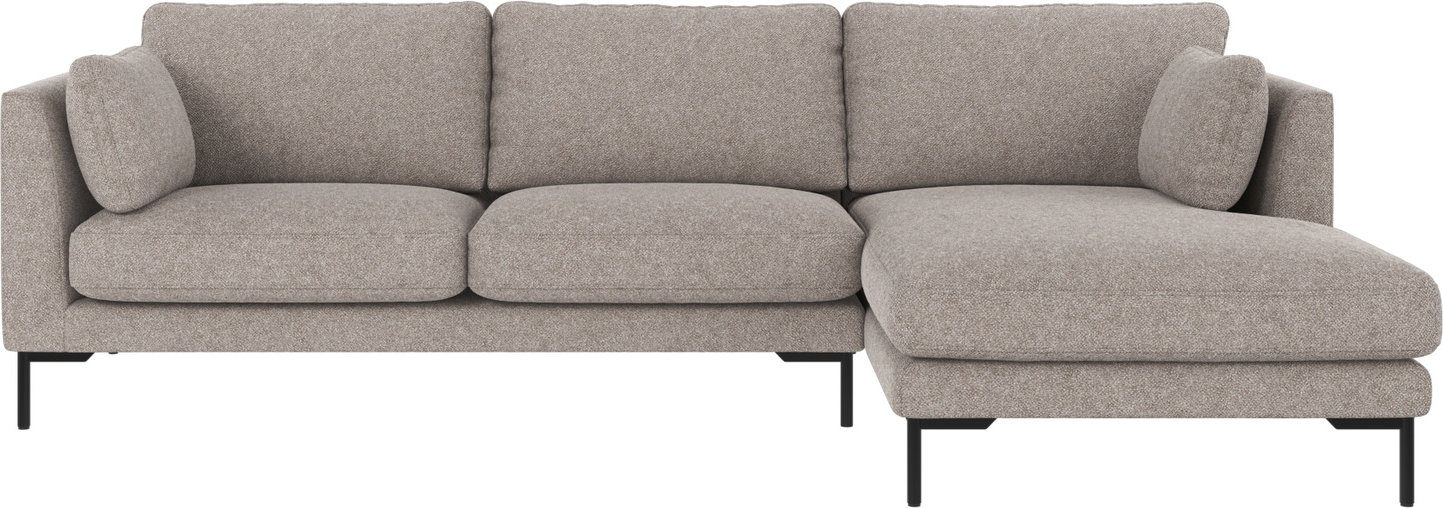 Rowico Corwin Chaiselongsofa Højrevendt Grå Polyesterstof Bobby   270x160