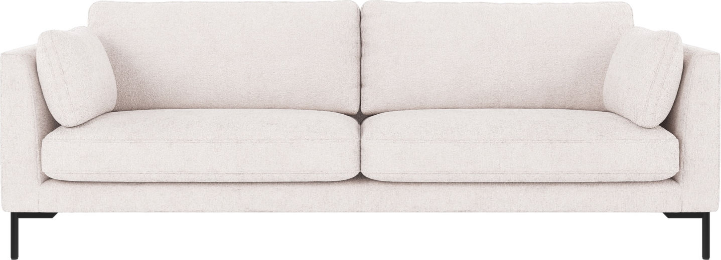 -personers Sofa Rowico Corwin Greg   Polyester Hvid Med Sorte Metalben H83ã B238ã D98