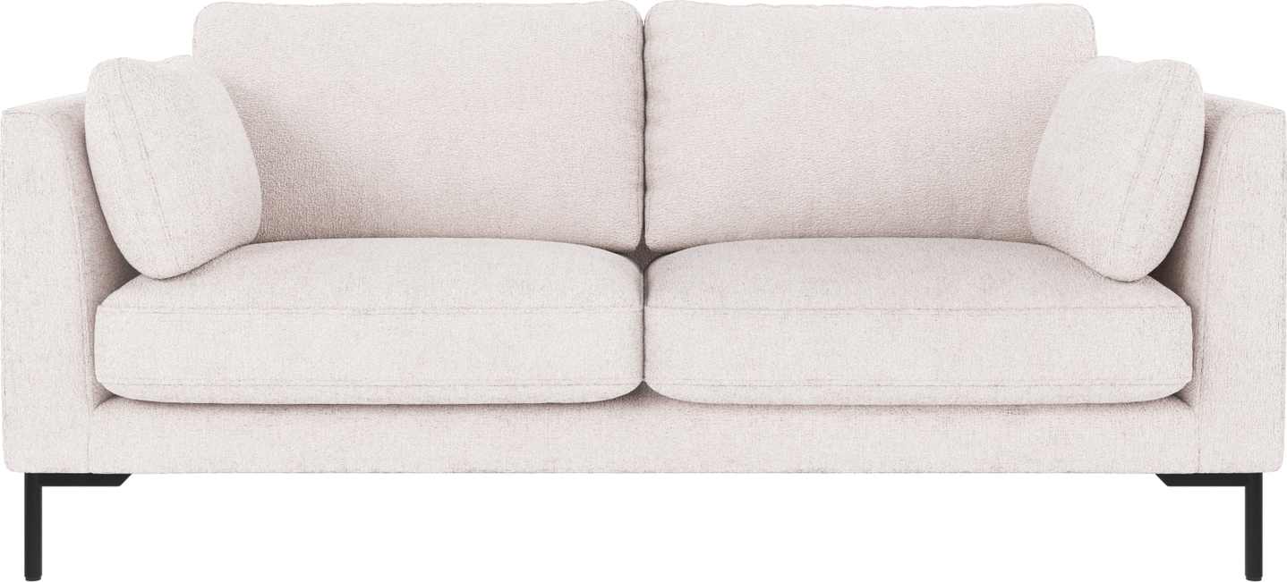 -personers Sofa Rowico Corwin   Hvid Greg   Polyesterstof Med Sorte Metalben B190xd98xh83