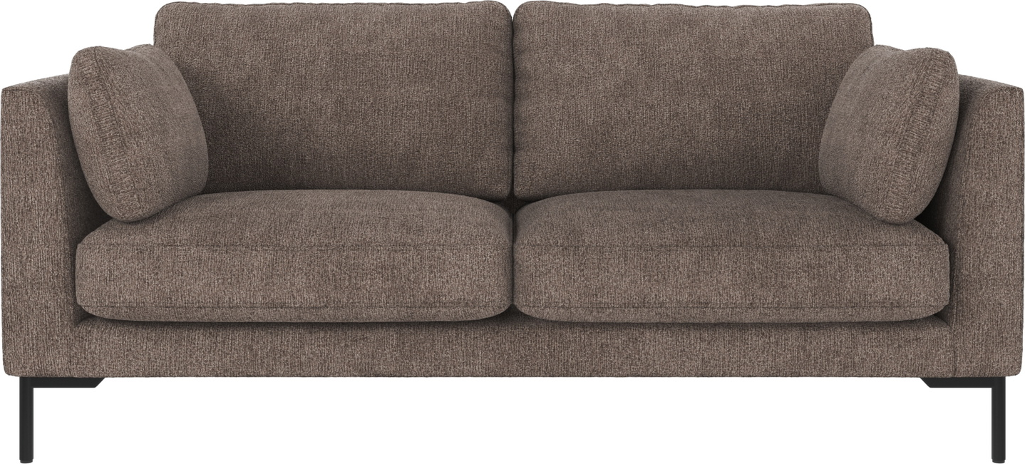 -personers Sofa Rowico Corwin   Mørk Beige Greg   Stof  Pulverlakerede Sorte Metalben  Fsc-mix Træramme