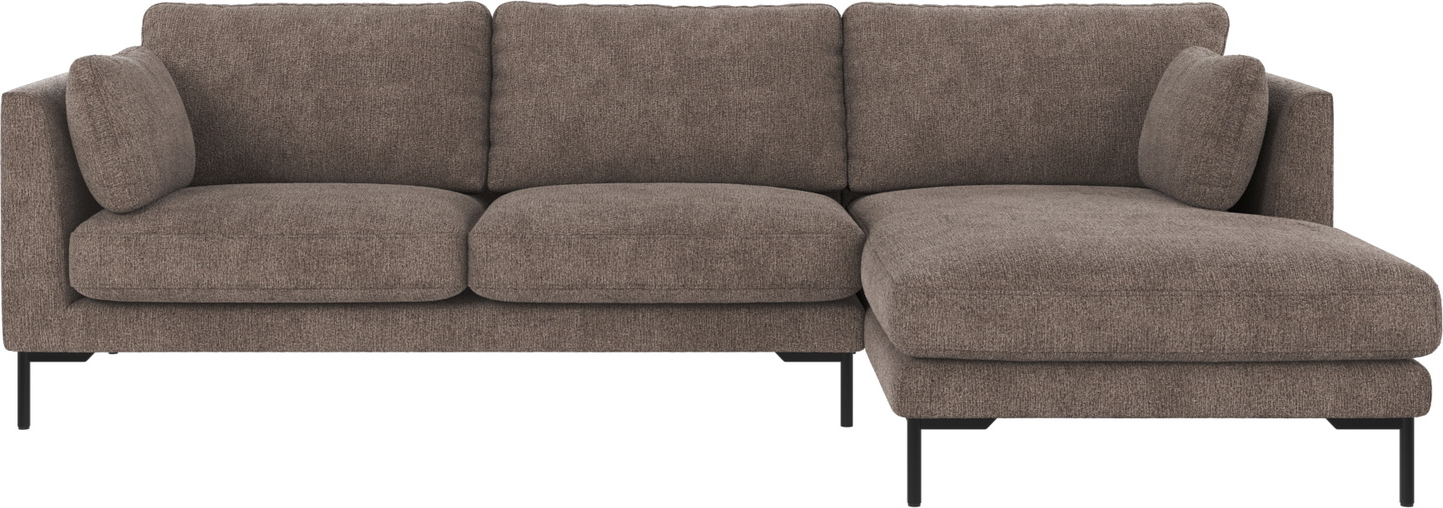 Chaiselongsofa Rowico Corwin Greg   Mørk Beige Sort Højrevendt H83xb270xd160