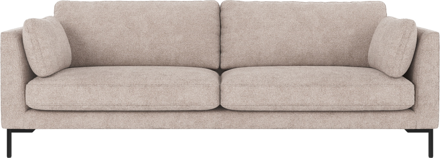 -personers Sofa Rowico Corwin   Greg 17 Lysegrå Polyester Med Sorte Metalben H83ã B238ã D98