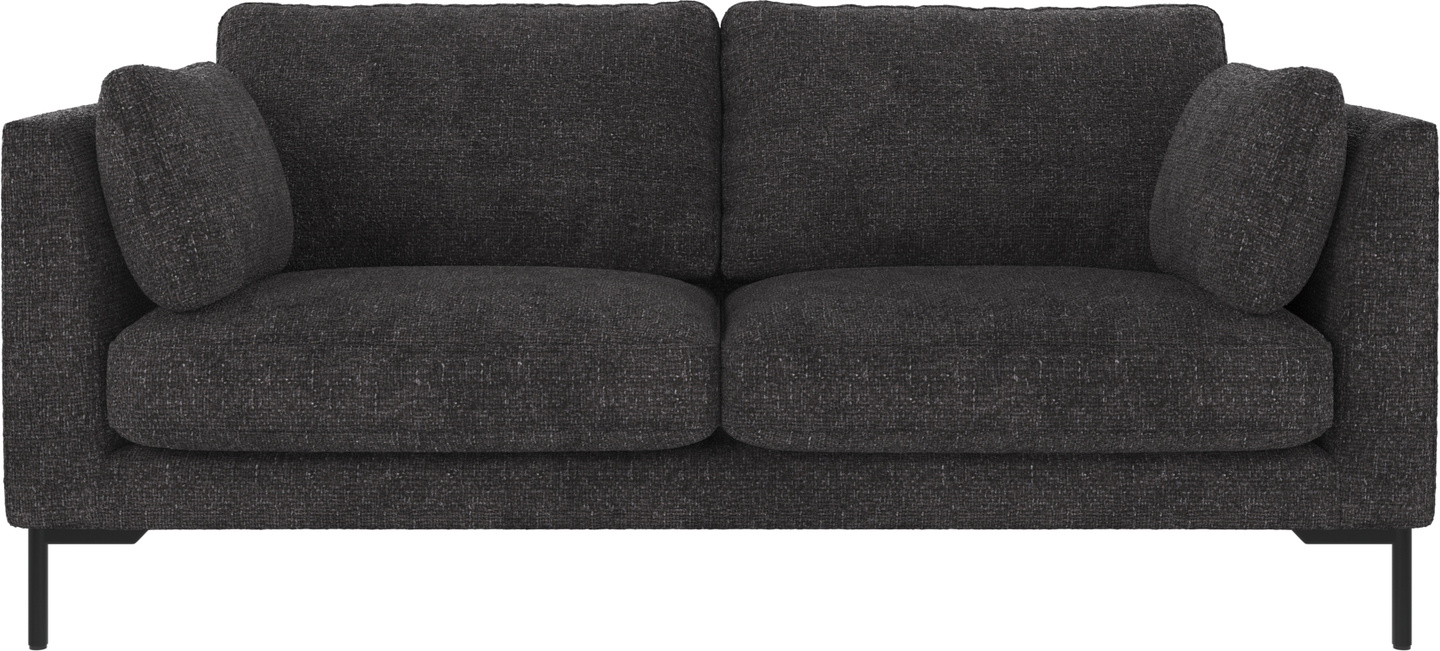 -personers Sofa Rowico Corwin   Robin-stof Mørkegrå Med Sorte Metalben B190xd98xh83