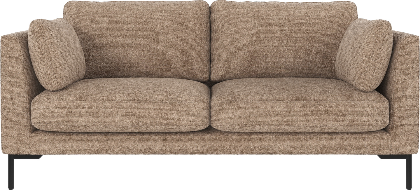 -personers Sofa Rowico Corwin   Robin Stof Grå-beige Med Sorte Metalben