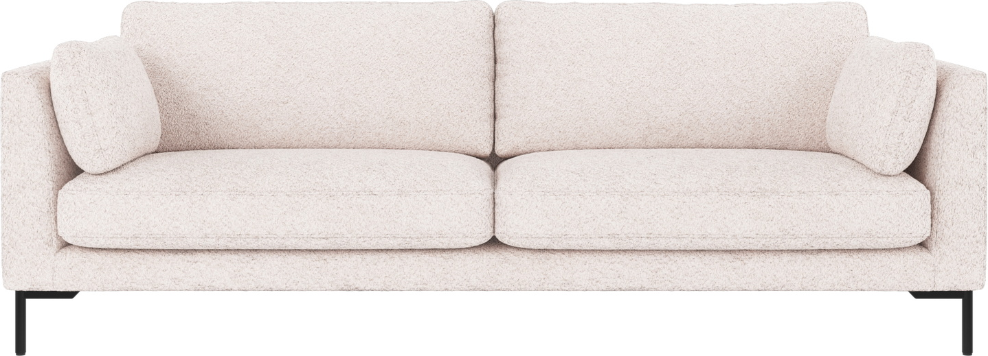 -personers Sofa Rowico Corwin   Hvidt Anna   Polyester Med Sort Metalramme B238xd98xh83