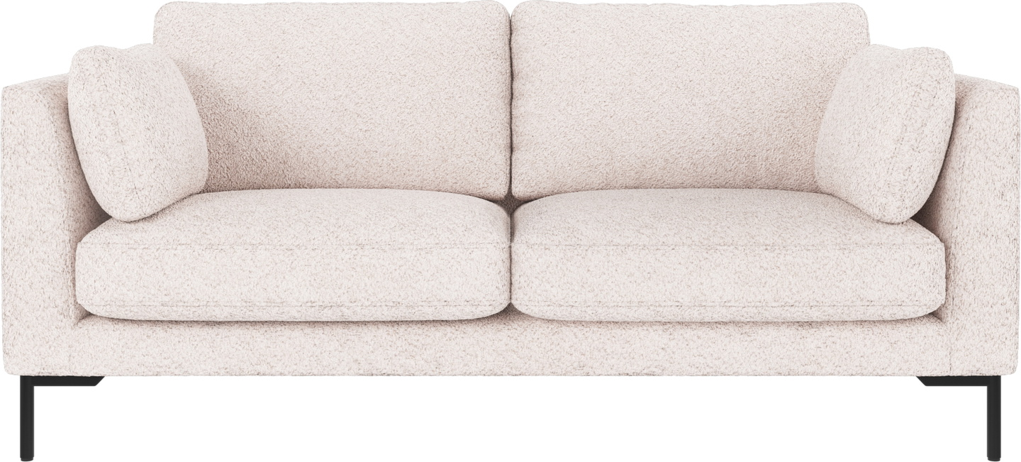 -personers Sofa Rowico Corwin   Hvidt Anna-stof 100  Polyester Med Sort Pulverlakeret Metalramme B190ã D98