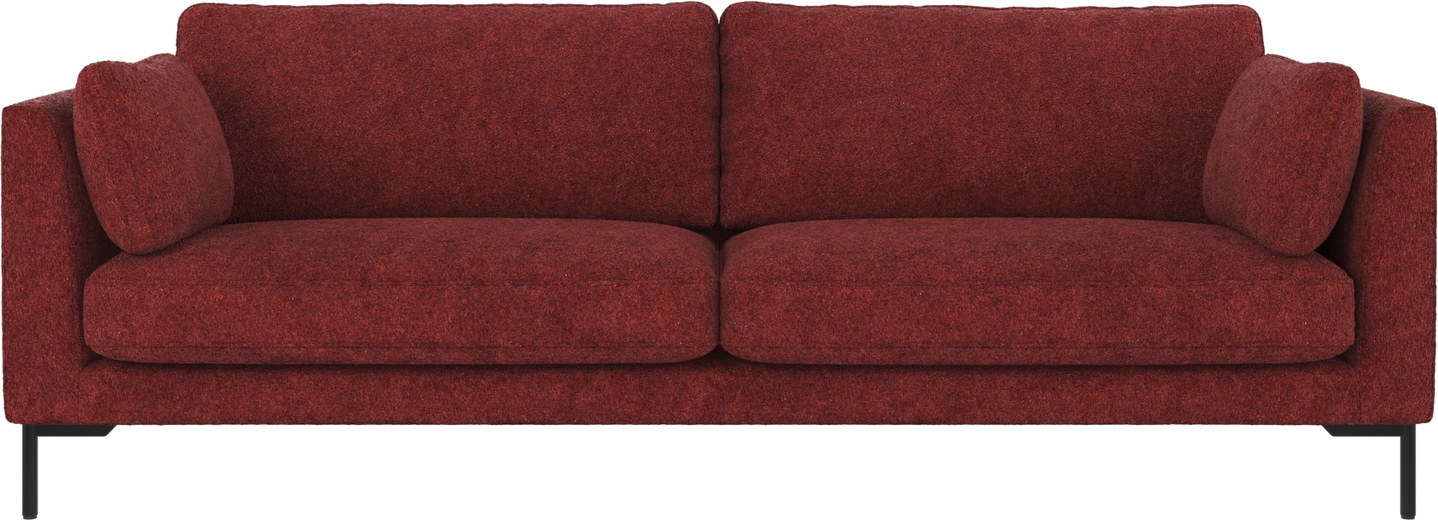 -personers Sofa Rowico Corwin   Dybrød Anna8 Polyester Med Sorte Pulverlakerede Metalben 238   Bred