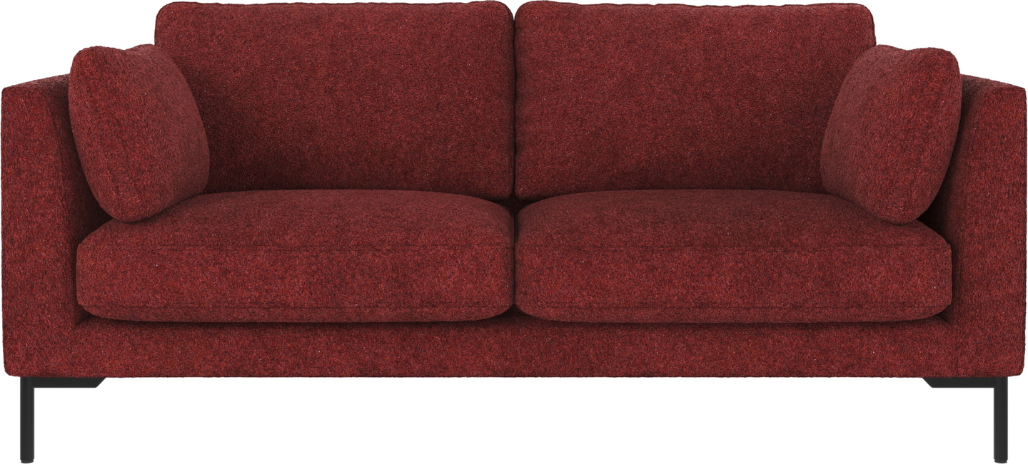 -personers Sofa Rowico Corwin Rød Sort Anna   Polyester H83ã B190ã D98
