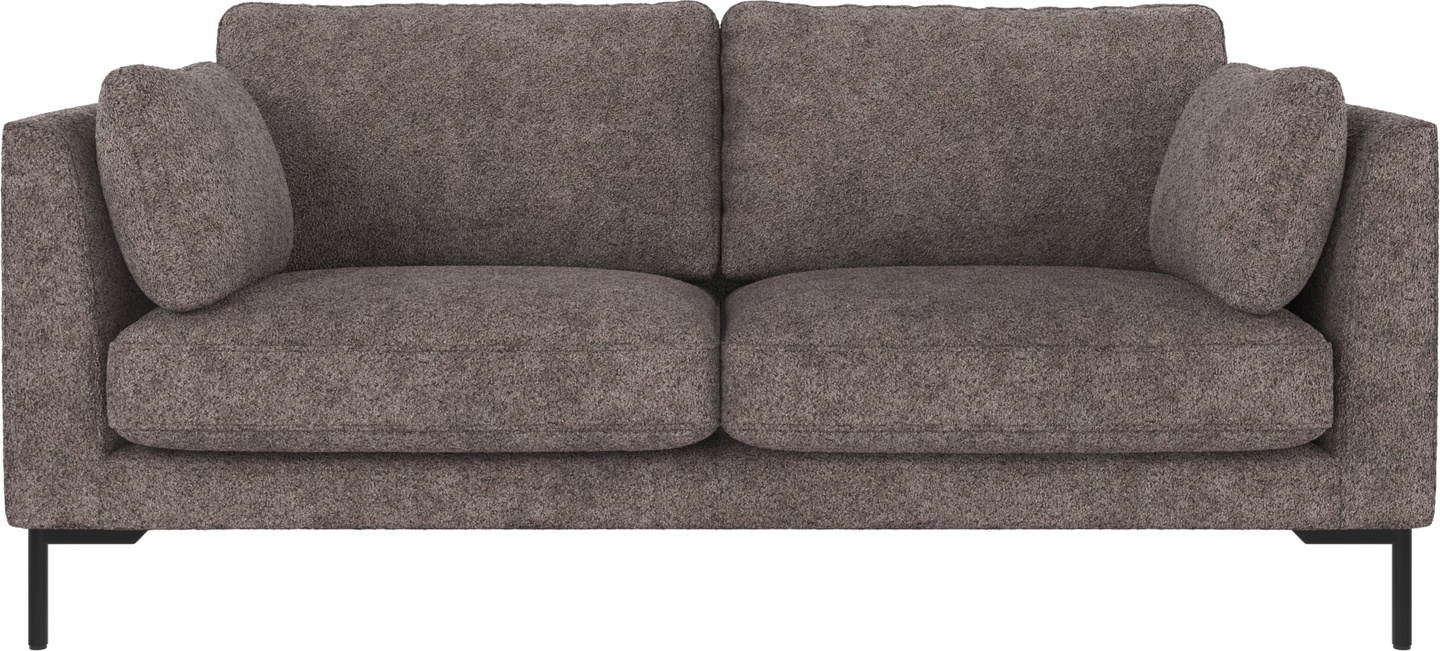 -personers Sofa Rowico Corwin   Mørkegråt Anna 18-stof Med Sorte Metalben  Strømlinet Design   Fsc-certificeret Træramme H83ã B190ã D98