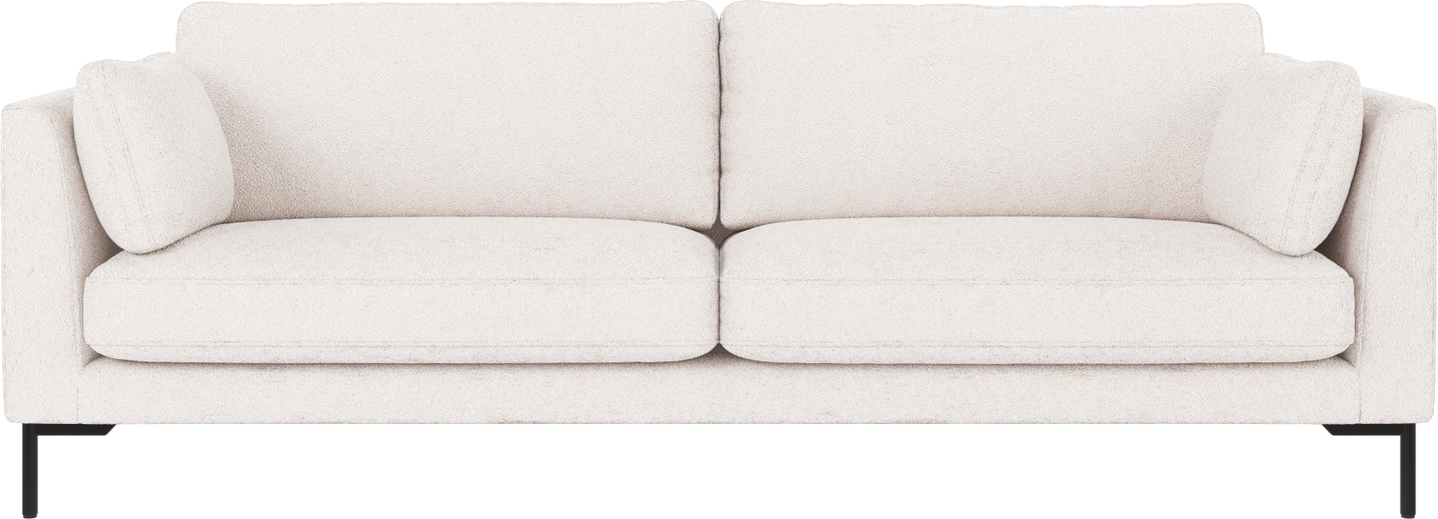 -personers Sofa Rowico Corwin   Alice 101 Hvidt Stof Med Sorte Pulverlakerede Metalben   Fscâ -certificeret Ramme