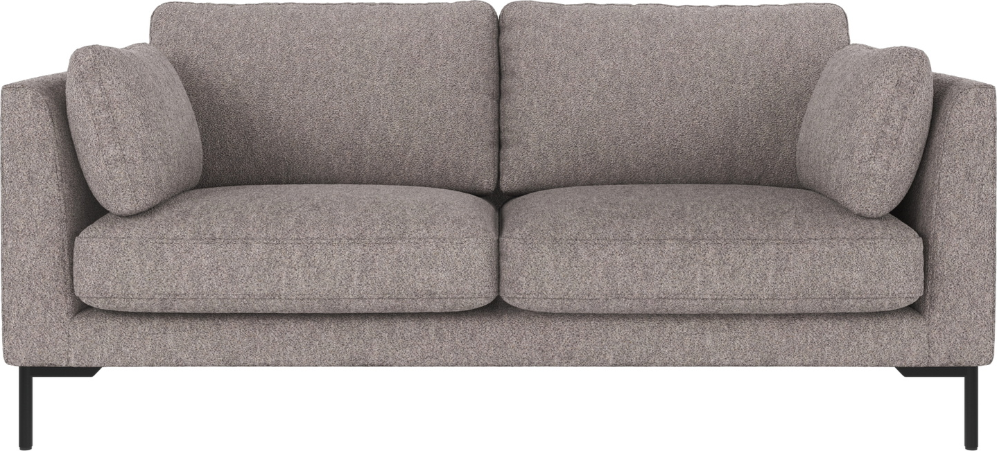 -personers Sofa Rowico Corwin   Gråt Alice-stof Med Sorte Pulverlakerede Metalben
