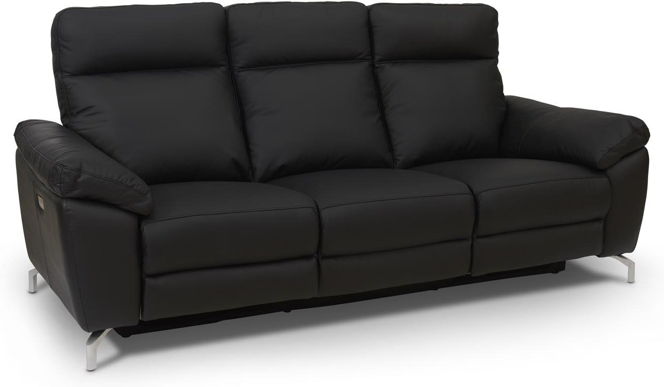 -personers Lædersofa Raymond   Hallmark Edinburgh   Sort Læder H101   B222   D96