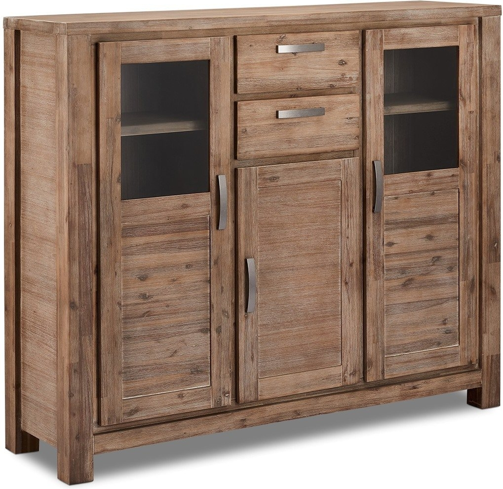 Highboard Raymond   Hallmark Boston  Akacietræ Med Vitrinedøre  140ã 160ã 45    Brun