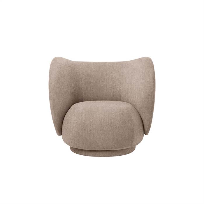 Ferm Living Rico Drejelig Lænestol i Varme Grå – Elegant Design