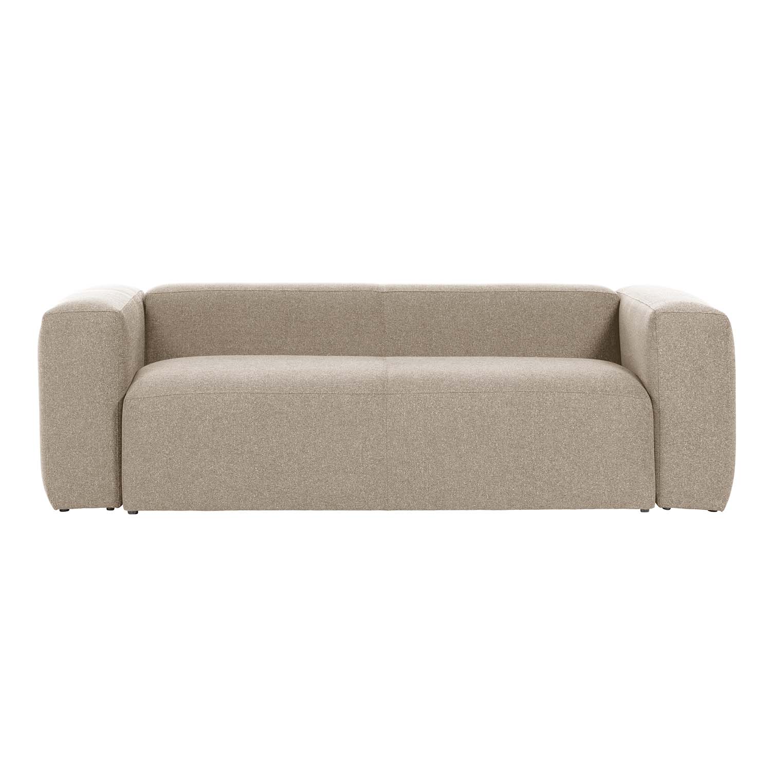 Kave Home Blok   Pers  Sofa Beige Polyester   Stål