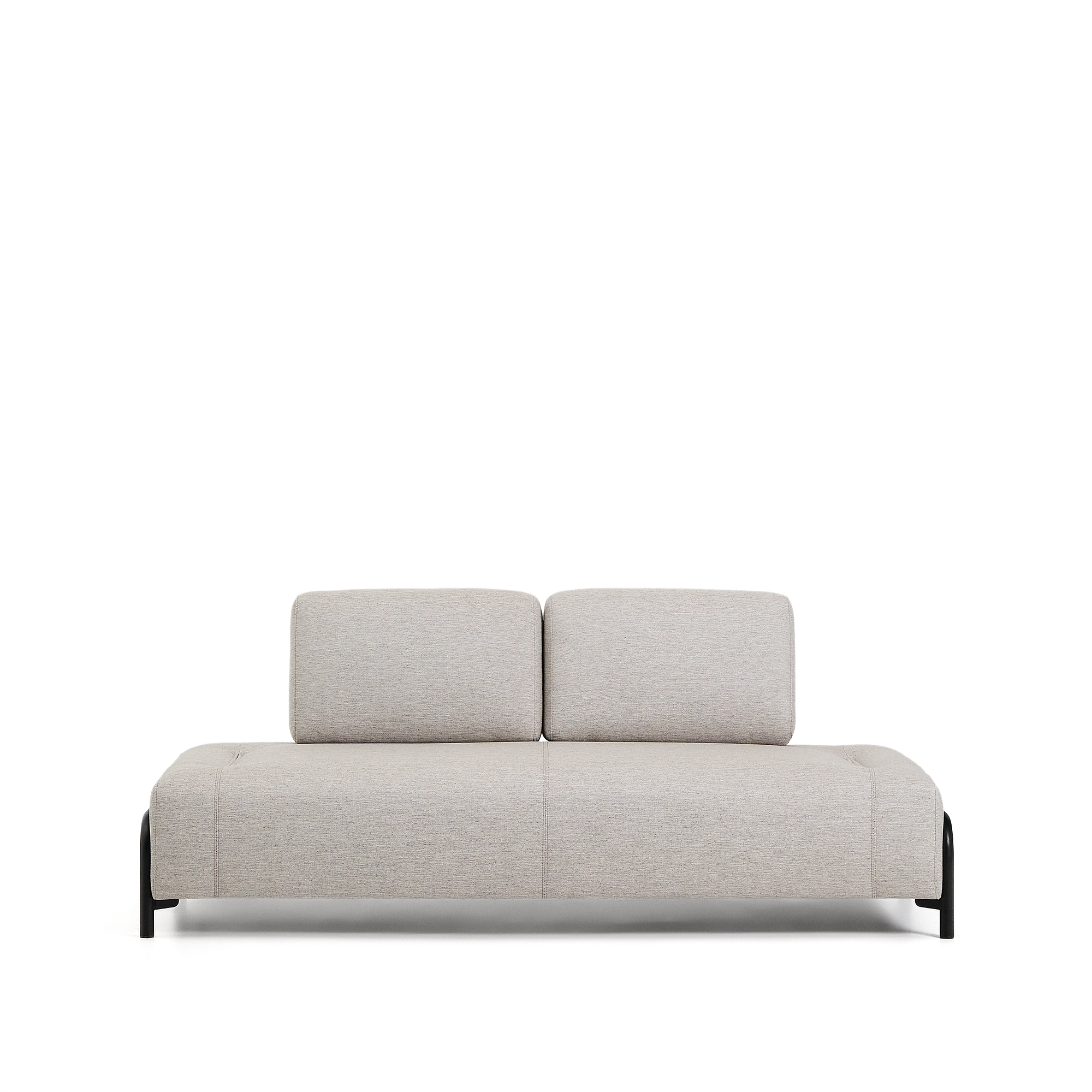 Kave Home Compo  -pers  Modul Sofa Grå Stof   Sort Metal  200cm