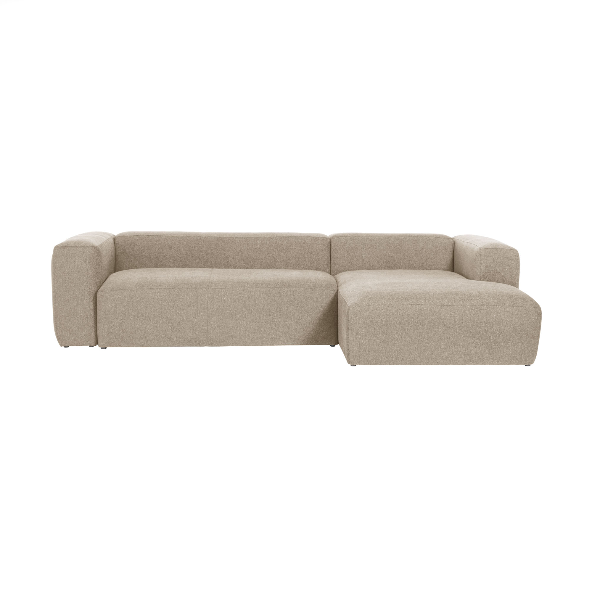Kave Home Blok   Pers  Sofa     Højre Chaiselong Beige Stof