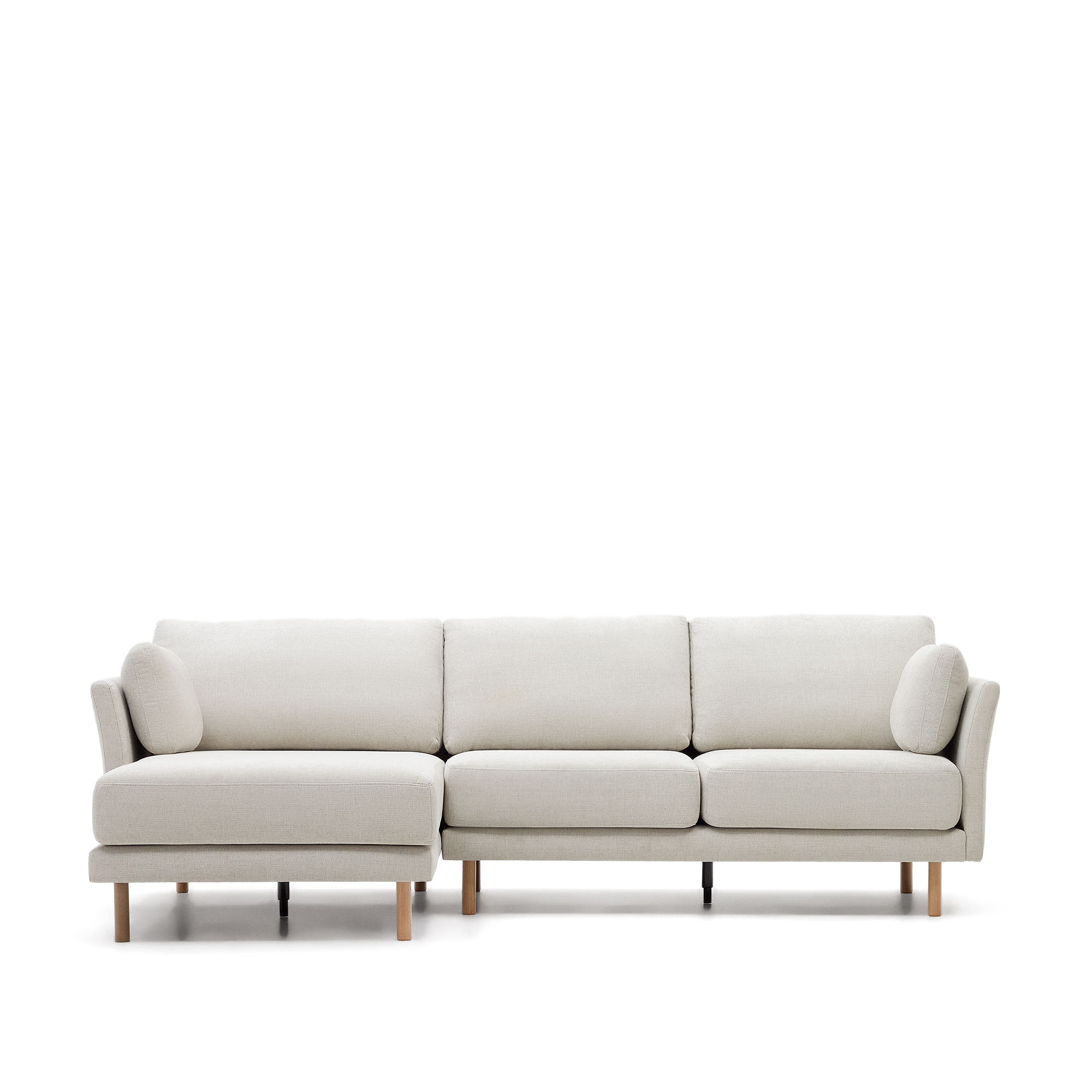 Kave Home Gilma   Pers  Sofa     Højre Venstre Chaiselong Perlemor Chenille   Naturben  260cm