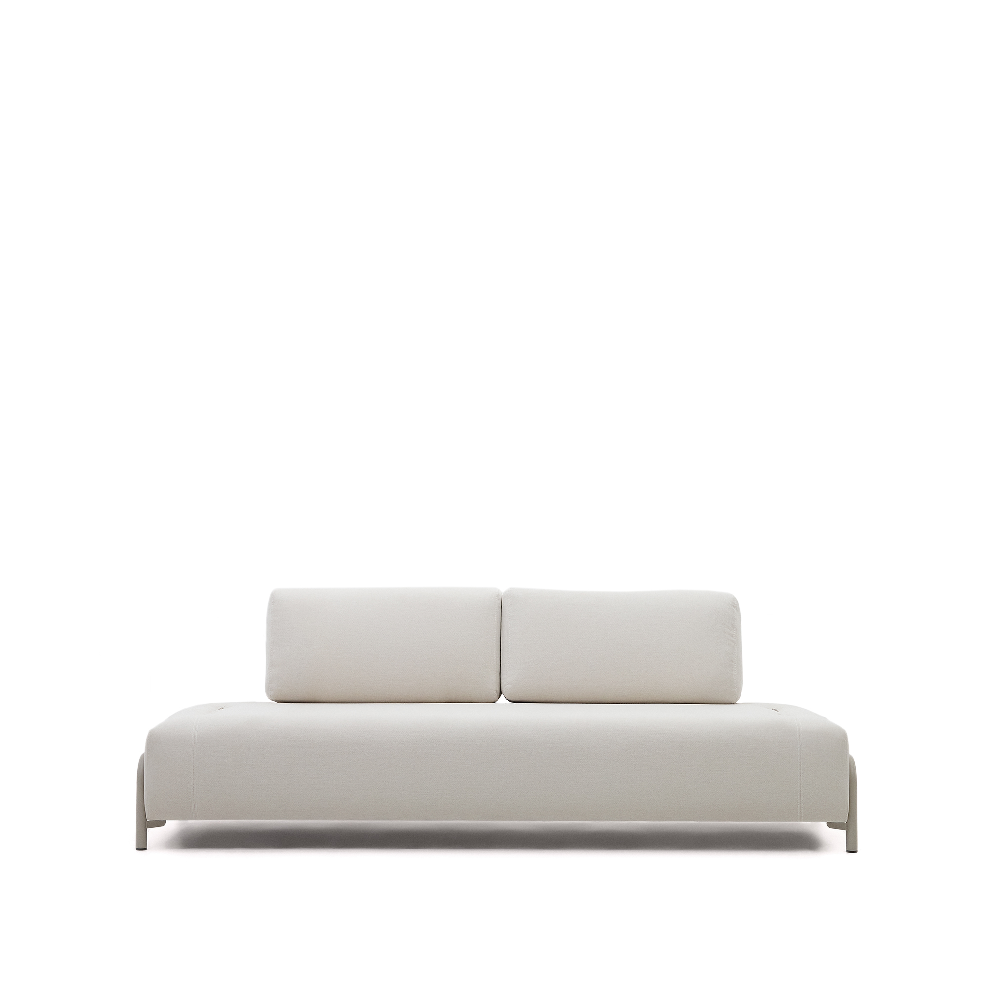 Kave Home Compo   Pers  Sofa Beige Chenille Med Grå Metalstruktur  232cm