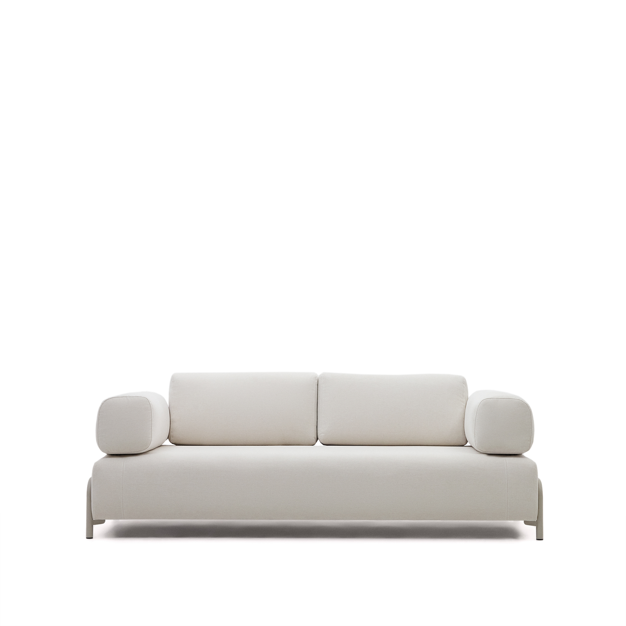 Kave Home Compo   Pers  Sofa Beige Chenille Med Grå Metalstruktur  232