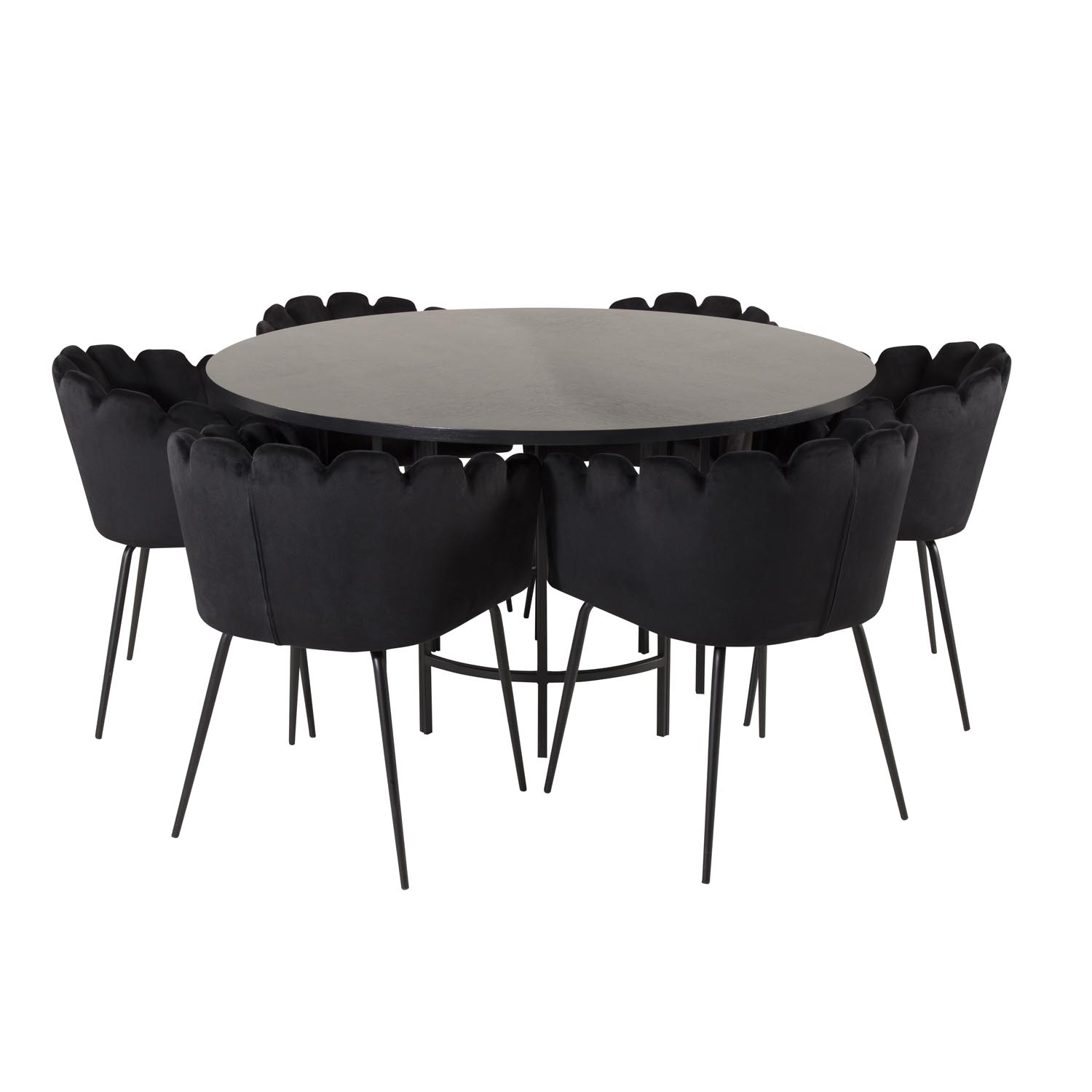 Venture Design Copenhagen Spisebordssæt       Stole Sort Finer Sort Metal   Sort Fløjl Sort Metal