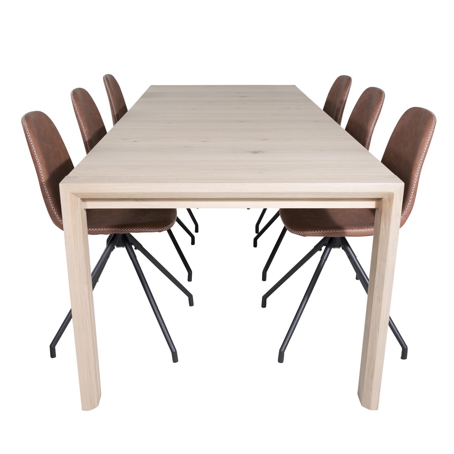 Venture Design Slider Spisebordssæt – Hvidvasket Egetræ