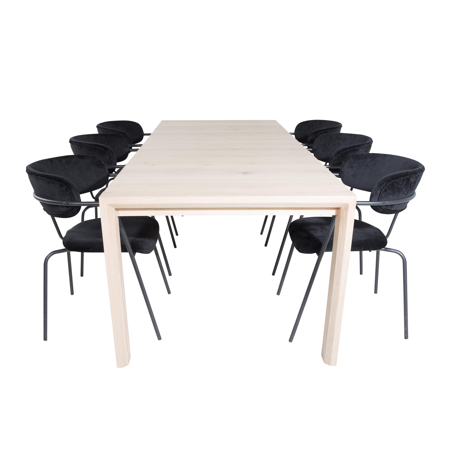 Venture Design Slider Spisebordssæt i Sort Fløjl