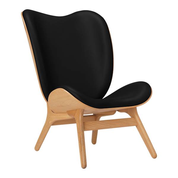 Elegant Sort Læder Loungestol – Stil og Komfort Tilbud