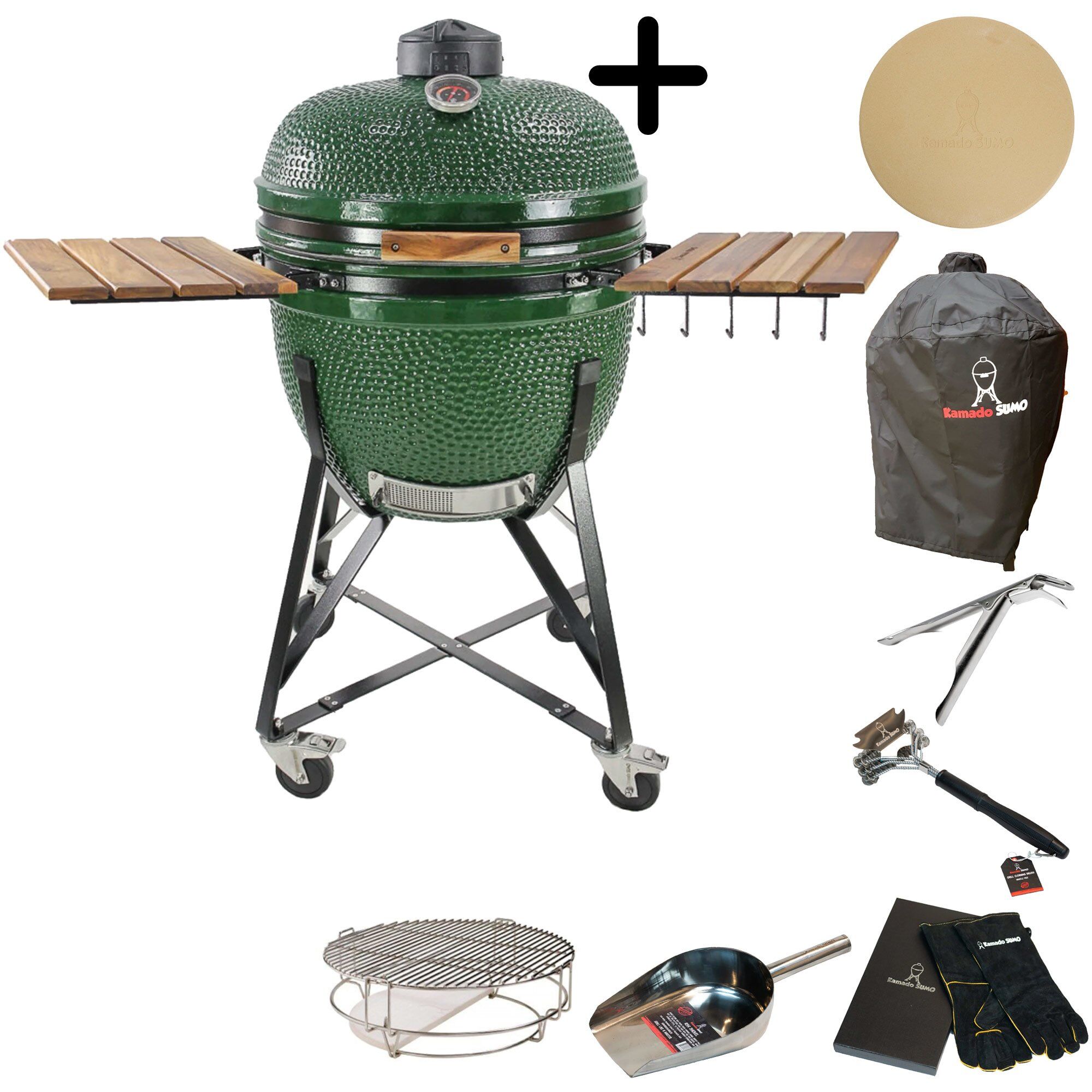Kamado Sumo Maxi Kulgrill    Tilbehørspakke  Grøn