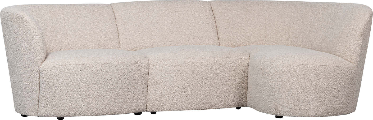-personers Sofa Woood Coco Højrevendt Creme Bouclé 230   138