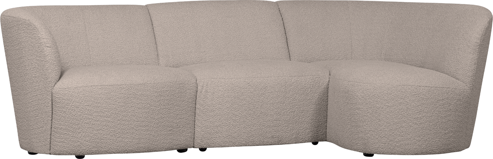 -personers Chaiselongsofa Højrevendt Woood Coco Sand Boucléstof