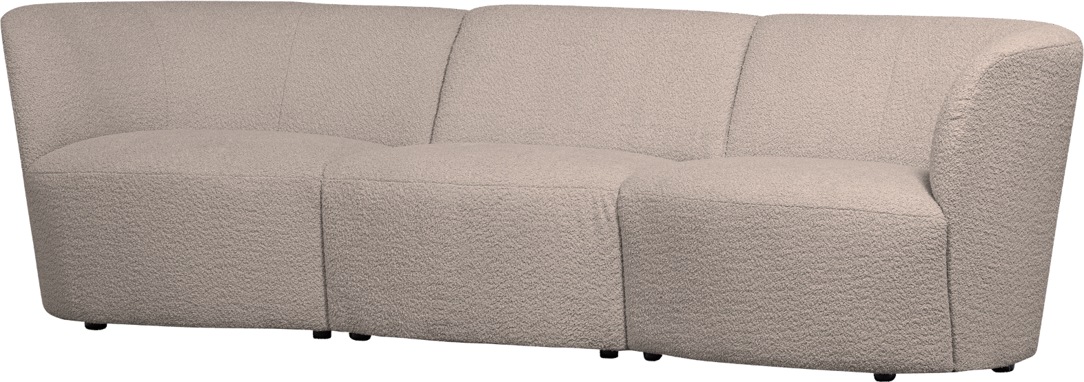 -personers Sofa Woood Coco Sand Bouclé Polyester L227 D72 H70