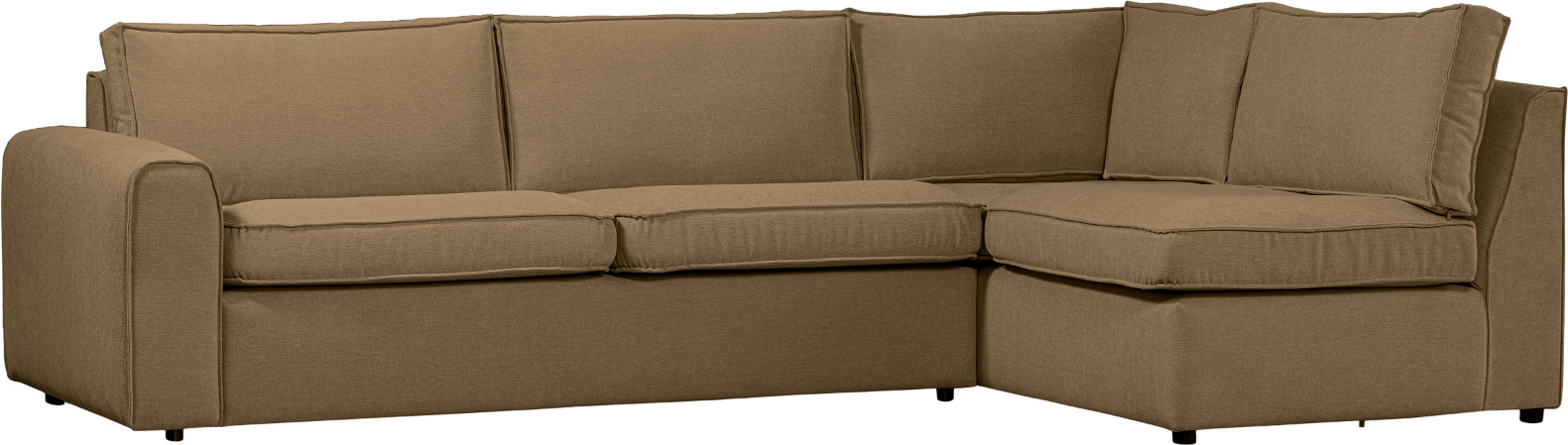 Højrevendt Hjørnesofa Woood Freek Lysebrun Polyester 284ã 175
